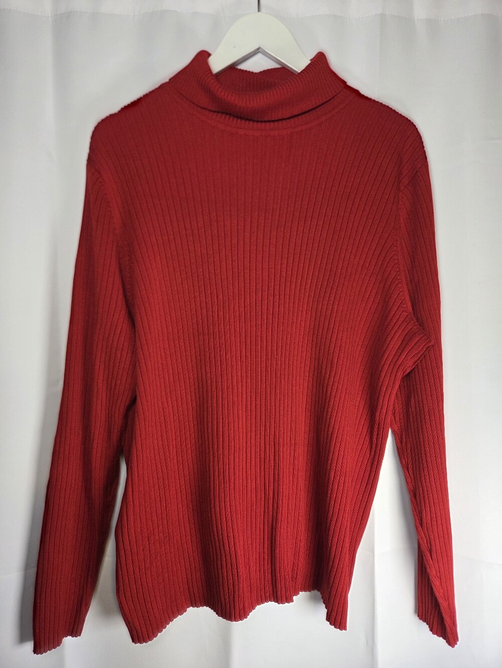 Lane Bryant Women's Size 22/24 Red Ribbed Turtleneck Sweater